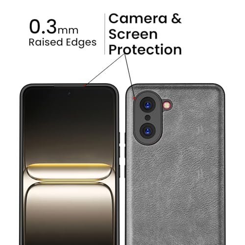 Kapa Tux Leather Back Cover for OnePlus Nord CE 5 | Slim Shockproof Camera Protection Bumper Case (Grey) - Image 4