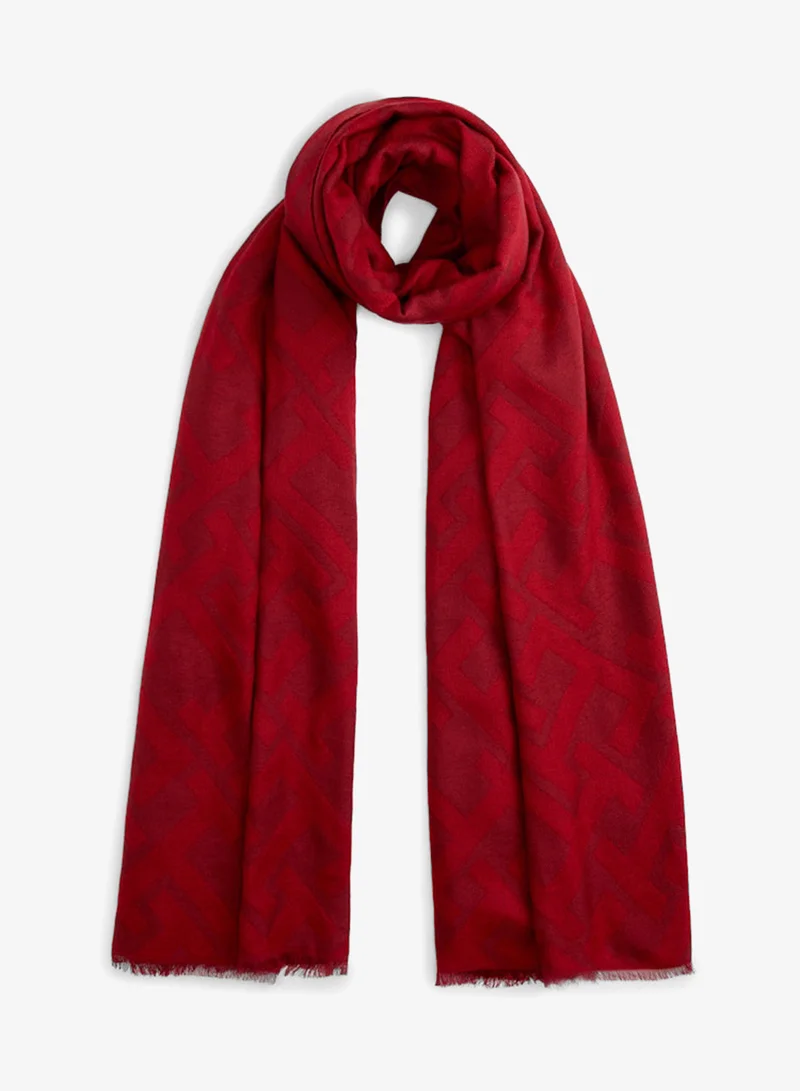 TOMMY HILFIGER TH Monogram Jacquard Scarf With Wool