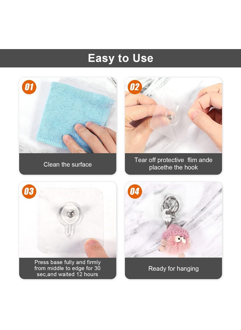 LIJIE LIJIE Super Screw for Wall Stainless Steel PVC Abs Nail Free NonTrace No Drilling Sticking HooksWaterproof Screws Hook Adhesive Nails Wall Hooks Without DrillingHook Hanging20 Pack  - Image 5