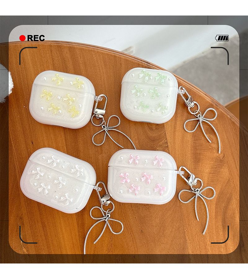 White Bow Shaped Wireless Earphone Case for Airpods Pro - Image 5