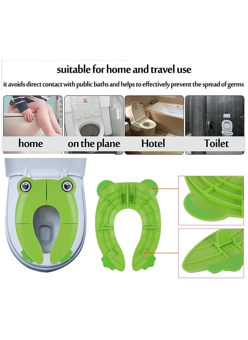 SYOSI - Kids Toilet Seat Cover Travel Portable Folding Potty Training Non Slip Silicone Pads, Reusable Toddlers Toilet Seat Covers Liners Fits Round & Oval Toilets Suitable for Kids Baby - Image 1