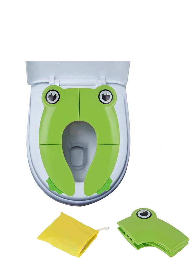 SYOSI - Kids Toilet Seat Cover Travel Portable Folding Potty Training Non Slip Silicone Pads, Reusable Toddlers Toilet Seat Covers Liners Fits Round & Oval Toilets Suitable for Kids Baby - Image 1