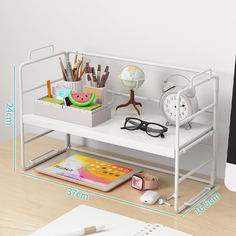 Carefully Selected Multi-Layer Iron Art Small Bookshelf Storage Rack Office Desktop Organizer Bookshelf Storage Rack Desktop Storage Rack - Image 2