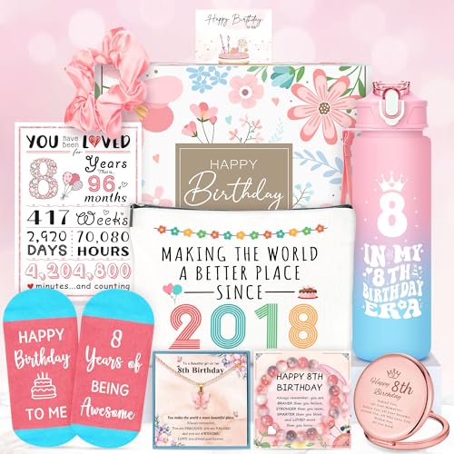 YENCHORN 8 Year Old Girl Birthday Gift for 8 Years Old Girl Gift Ideas Trendy 8th Birthday Gifts for Girls Popular Girly Gifts for Eight Year Olds Girls Happy 8th Decoration Presents Stuff Accessories Things - Image 1