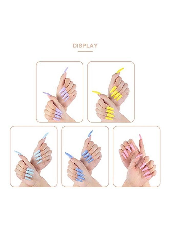 نيبمينينت مجموعة أظافر صناعية بتصميم بلارينا مكونة من 100 قطعة متعدد الألوان - Image 2