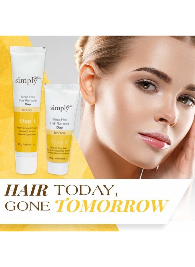 GiGi Mess-Free Facial Hair Removal Cream and Soothing Balm Duo, For All Skin Types, 2-pc - Image 2