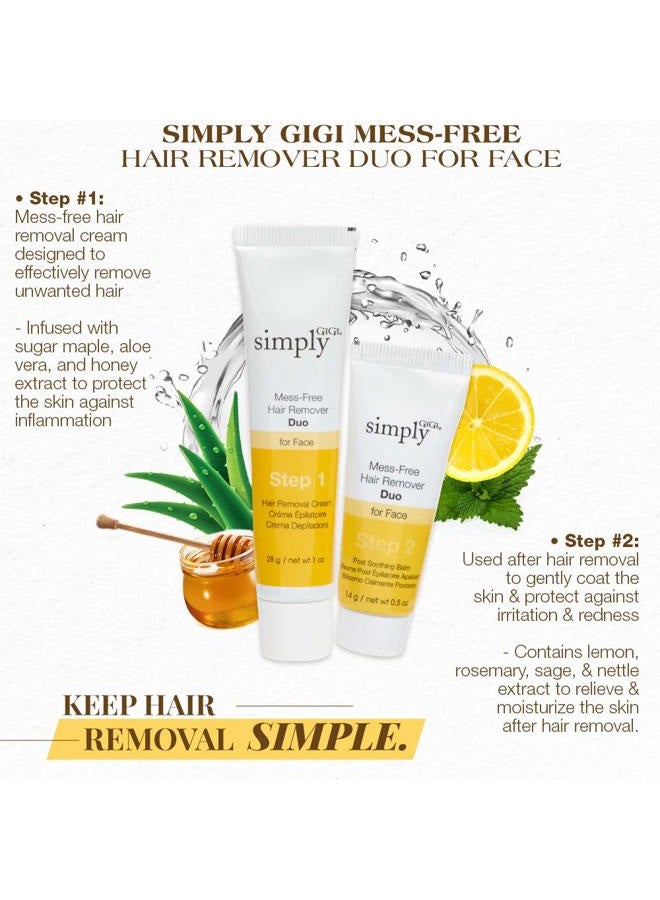 GiGi Mess-Free Facial Hair Removal Cream and Soothing Balm Duo, For All Skin Types, 2-pc - Image 3