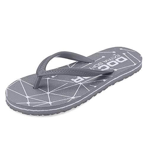 DOCTOR EXTRA SOFT Women's Hawaii Slipper- Orthopedic and Diabetic Comfort Ortho Care, Bathroom Rubber Flip-Flops and House Slipper for Ladies and Girl’s OR-D-02 (Grey, numeric_4) - Image 1