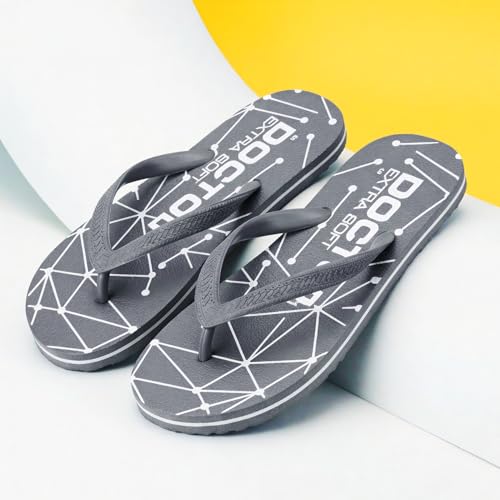 DOCTOR EXTRA SOFT Women's Hawaii Slipper- Orthopedic and Diabetic Comfort Ortho Care, Bathroom Rubber Flip-Flops and House Slipper for Ladies and Girl’s OR-D-02 (Grey, numeric_4) - Image 2