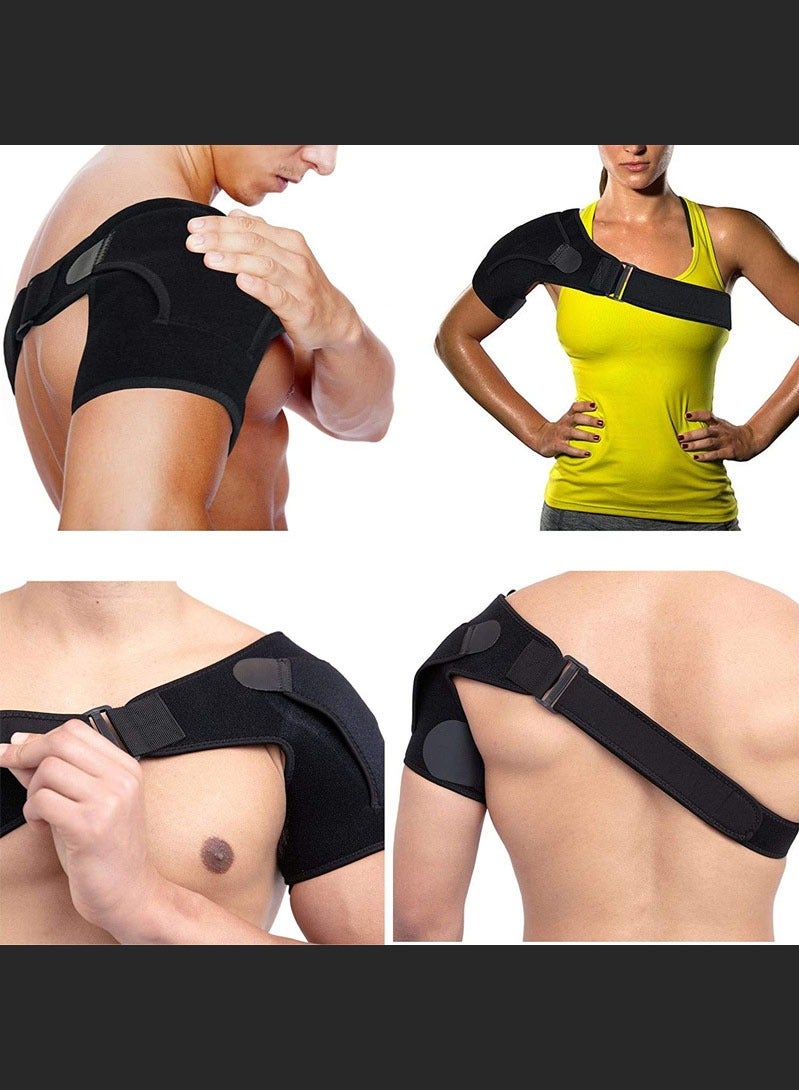 Shoulder Brace, Support and Compression Sleeve for Torn Rotator Cuff, Dislocated Shoulder, Pain Relief, Adjustable Fits Brace Immobilizer Strap - Image 5
