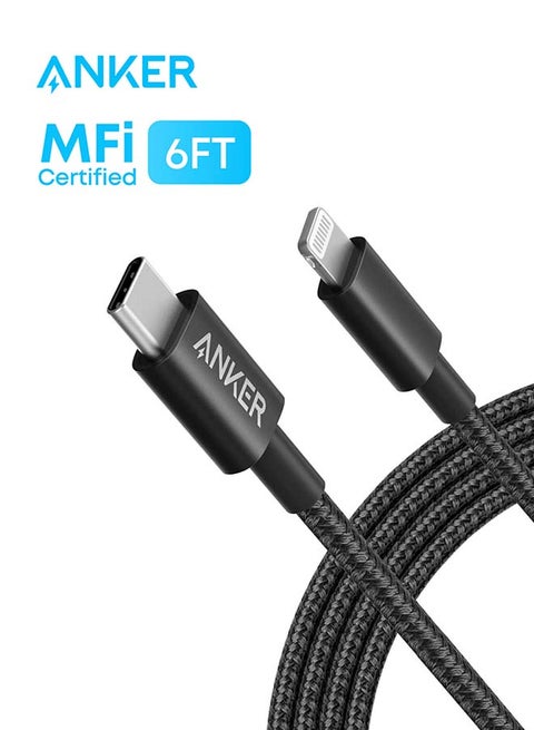 New Nylon USB C to Lightning Cable, Apple MFi Certified for iPhone 14 Series, and More (6FT) - Black