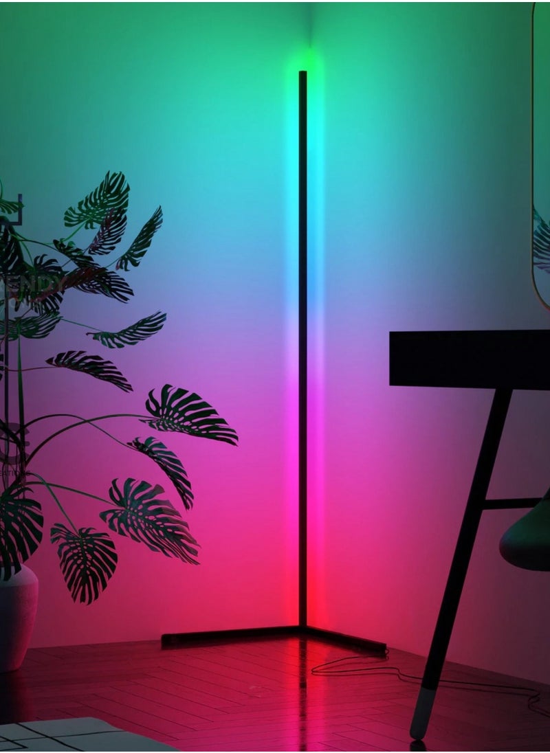 Generic - RGB Gradient Corner Standing Lamp Floor Standing MultiColor  Lamp RGB Remote controlled - Image 1