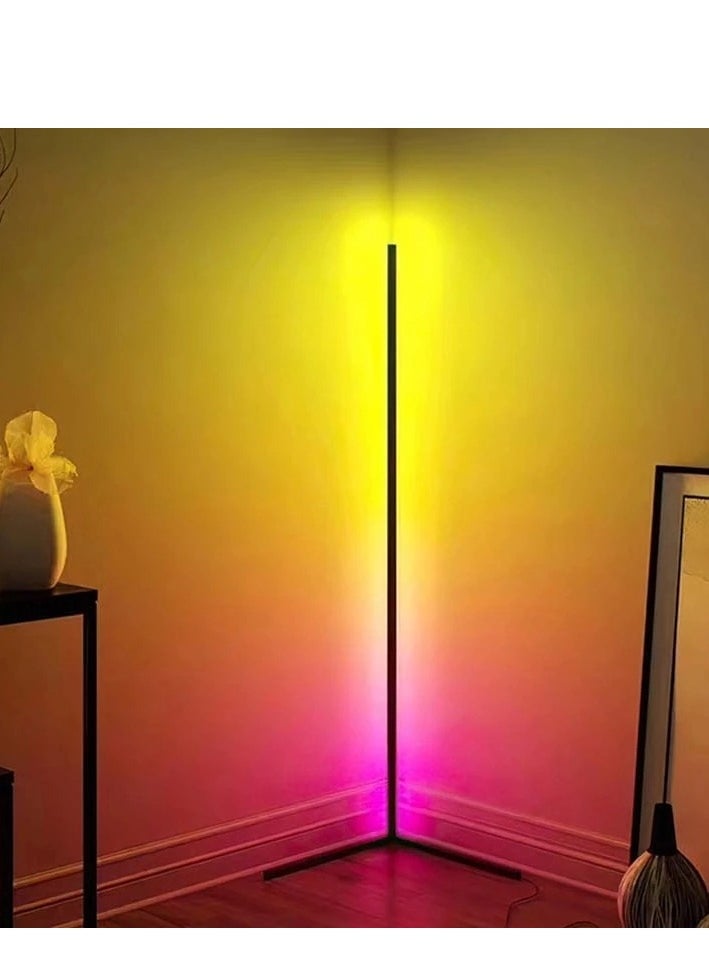 Generic - RGB Gradient Corner Standing Lamp Floor Standing MultiColor  Lamp RGB Remote controlled - Image 1