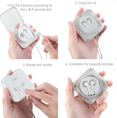 Pzoz حافظة سماعات الأذن PZOZ متوافقة مع Apple iPhone/iPad/iPods EarPods، غطاء منظم سلك السماعات، حامل لف سلكي صغير لتخزين وإدارة الكابلات - Image 5