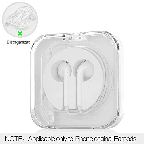Pzoz حافظة سماعات الأذن PZOZ متوافقة مع Apple iPhone/iPad/iPods EarPods، غطاء منظم سلك السماعات، حامل لف سلكي صغير لتخزين وإدارة الكابلات - Image 2