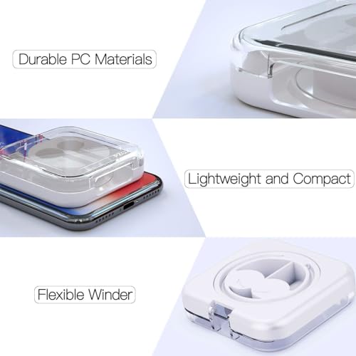 Pzoz حافظة سماعات الأذن PZOZ متوافقة مع Apple iPhone/iPad/iPods EarPods، غطاء منظم سلك السماعات، حامل لف سلكي صغير لتخزين وإدارة الكابلات - Image 3