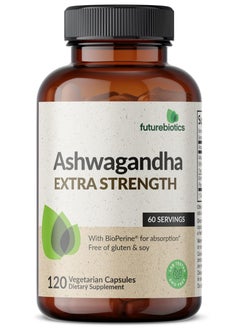 Generic Futurebiotics Ashwagandha Extra Strength Stress & Mood Support with BioPerine - Non GMO Formula, 120 Vegetarian Capsules  - Image 3
