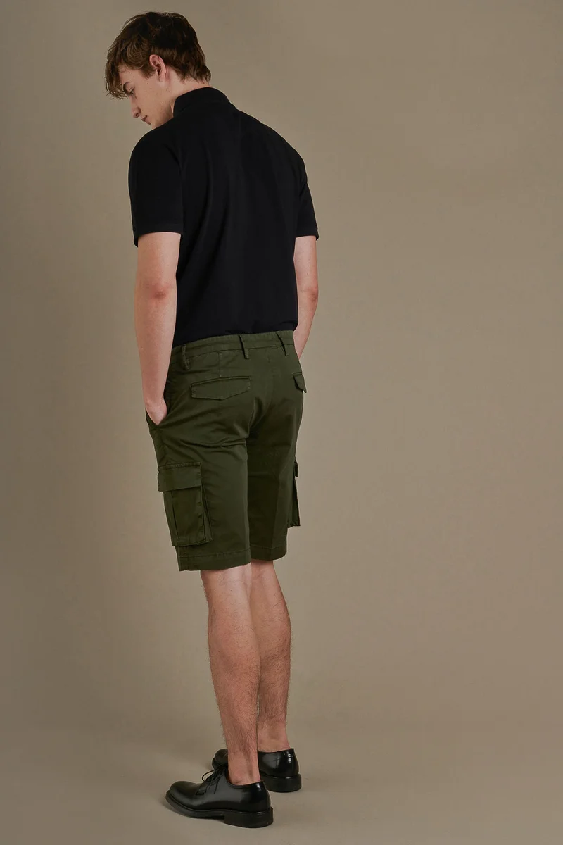 Doppelganger Green Cargo bermuda twill cotton fabbric - Military for Men | Best Price UAE