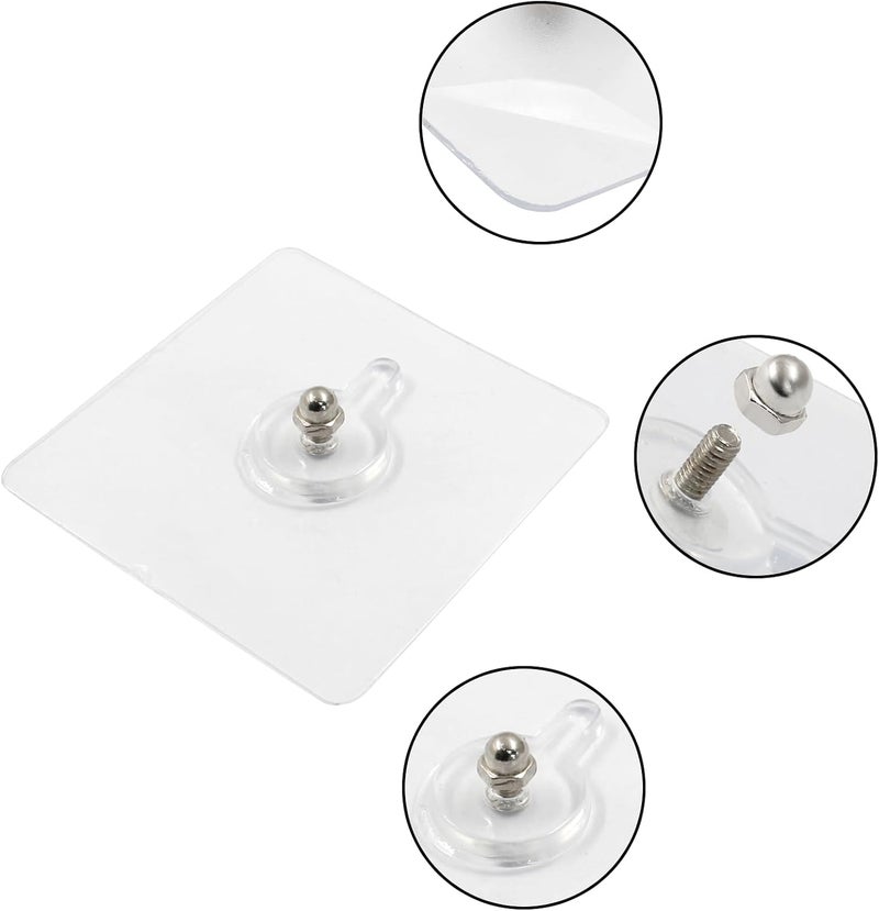 Hitefu 10pcs Self-Adhesive Hooks Without Nails, Heavy Duty Wall Hooks for Hanging, Screw Free Sticker for Wall Mount, Waterproof Picture Hanging Hooks for Kitchen, Bathroom, Home, Office (8mm) - Image 4
