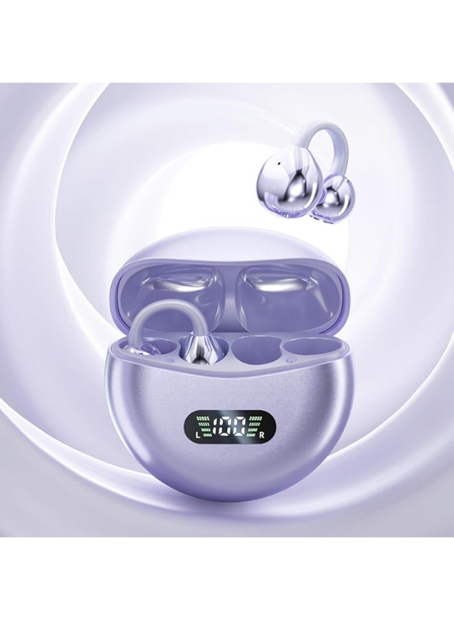 Open Ear Clip Headphones Wireless Earbuds Bluetooth 5.4 Sports Earphones Wireless Charging Case & LED Power Display Waterproof Fitness Headphones for Running  - Image 3