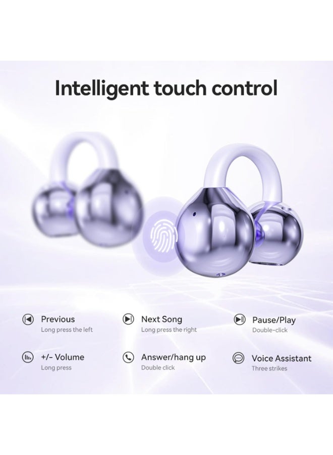Open Ear Clip Headphones Wireless Earbuds Bluetooth 5.4 Sports Earphones Wireless Charging Case & LED Power Display Waterproof Fitness Headphones for Running  - Image 2