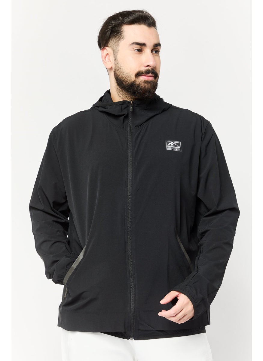 Reebok Men Sportswear Fit Hooded Training Jackets, Black  - Image 1