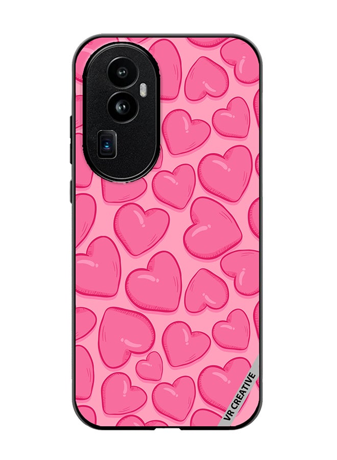 VR CREATIVE Protective Case Cover For Oppo Reno 10 Pro Plus Pink Herat Design Multicolour - Image 1