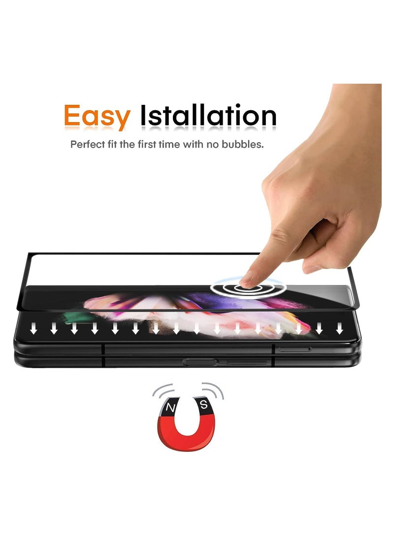 Screen Protector for Samsung Galaxy Z Fold 5 Front Tempered Glass Full Coverage Screen Guard 9H Hardness Anti Fingerprint Scratch Resistance for Samsung Galaxy Z Fold 5 - Image 3