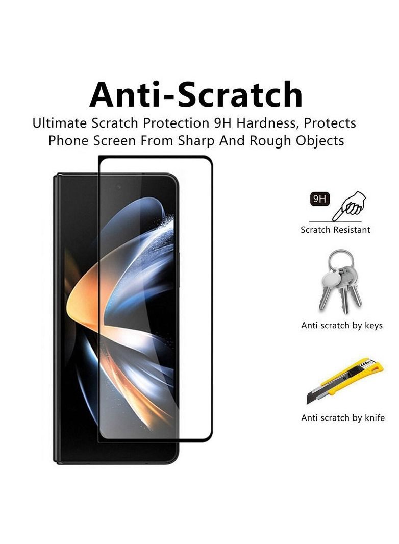 Screen Protector for Samsung Galaxy Z Fold 5 Front Tempered Glass Full Coverage Screen Guard 9H Hardness Anti Fingerprint Scratch Resistance for Samsung Galaxy Z Fold 5 - Image 2