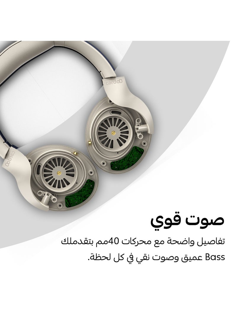 سماعة رأس لاسلكية – عزل ضوضاء نشط – 4 مايكات للمكالمات –  صوت 3D – شحن سريع – بطارية 55 ساعة – تصميم قابل للطي – توصيل بجهازين – تطبيق ذكي – بلوتوث 5.4 - بيج