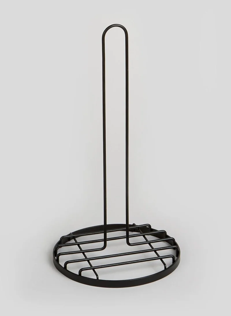 Matalan Wire Kitchen Roll Holder Black