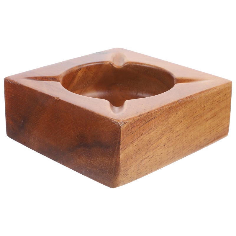 Large Wooden Ashtray Vintage Ash Holder for Home Decoration Rustic Tabletop Living Room Office Portable with Box - Image 2
