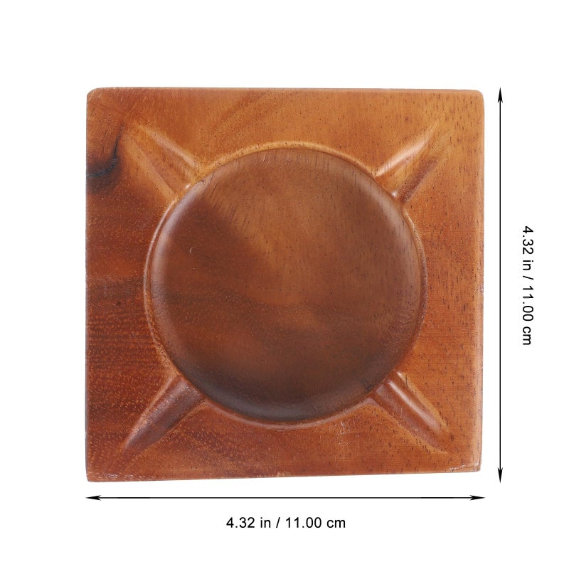 Large Wooden Ashtray Vintage Ash Holder for Home Decoration Rustic Tabletop Living Room Office Portable with Box - Image 3