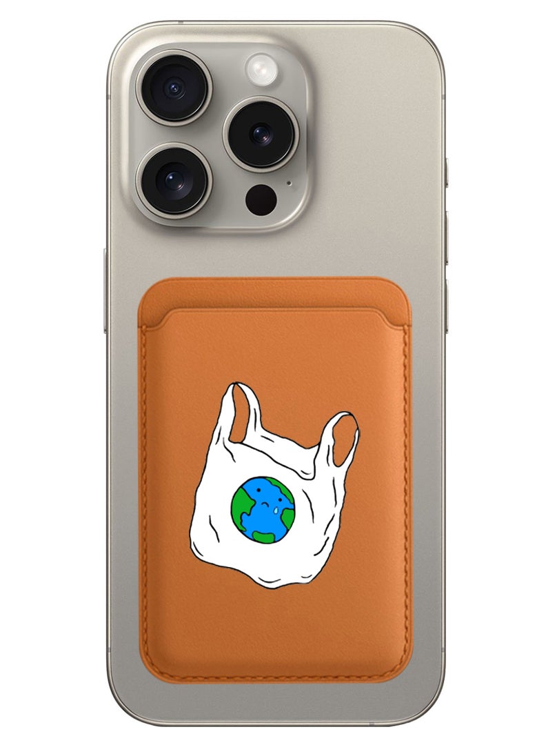 Theodor Magnetic Wallet, Compatible with MagSafe Wallet, for iPhone Wallet, for iPhone 16/15/14/13/12 Series, Not for iPhone 13/12 mini, 3 Card Holder, Vegan Leather, Brown - No Plastic - Image 1