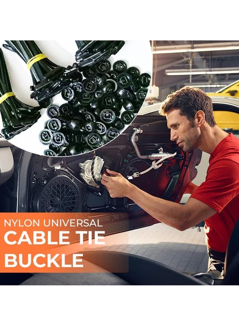 RATSAW 100 PCS Universal Cable Tie Buckle Heavy Duty Self-Locking Nylon Zip Ties Holder New Multifunctional Cable Tie Buckle Push Mount Zip Ties For Car Daily Repair - Image 2