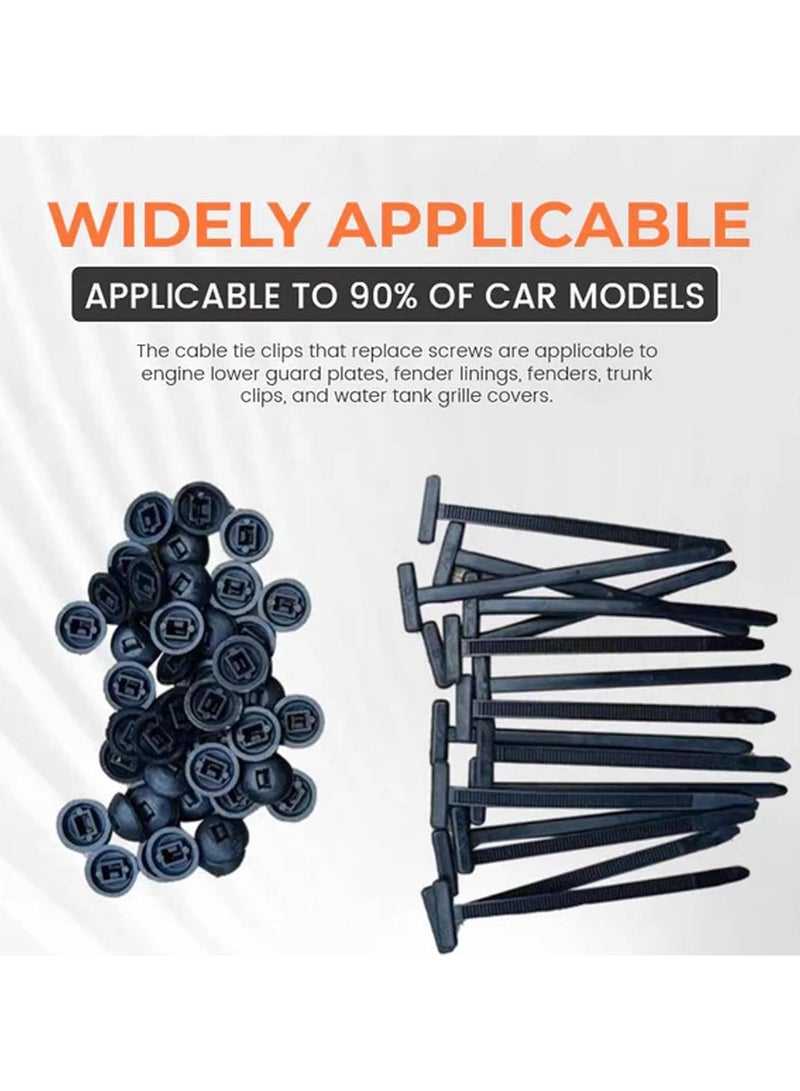 RATSAW 100 PCS Universal Cable Tie Buckle Heavy Duty Self-Locking Nylon Zip Ties Holder New Multifunctional Cable Tie Buckle Push Mount Zip Ties For Car Daily Repair - Image 4
