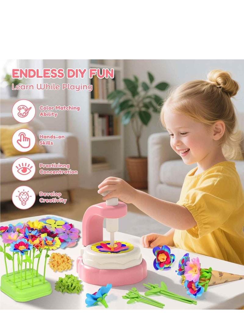 اكسيسن ألعاب باقة الزهور القماشية DIY، مجموعات الفنون والحرف اليدوية للأطفال الذين تتراوح أعمارهم بين 3+ عامًا، مجموعة صنع الباقة الإبداعية للأطفال، الحرف اليدوية للزهور للبنين والبنات فوق 3 سنوات، ألعاب مونتيسوري التعليمية - Image 2