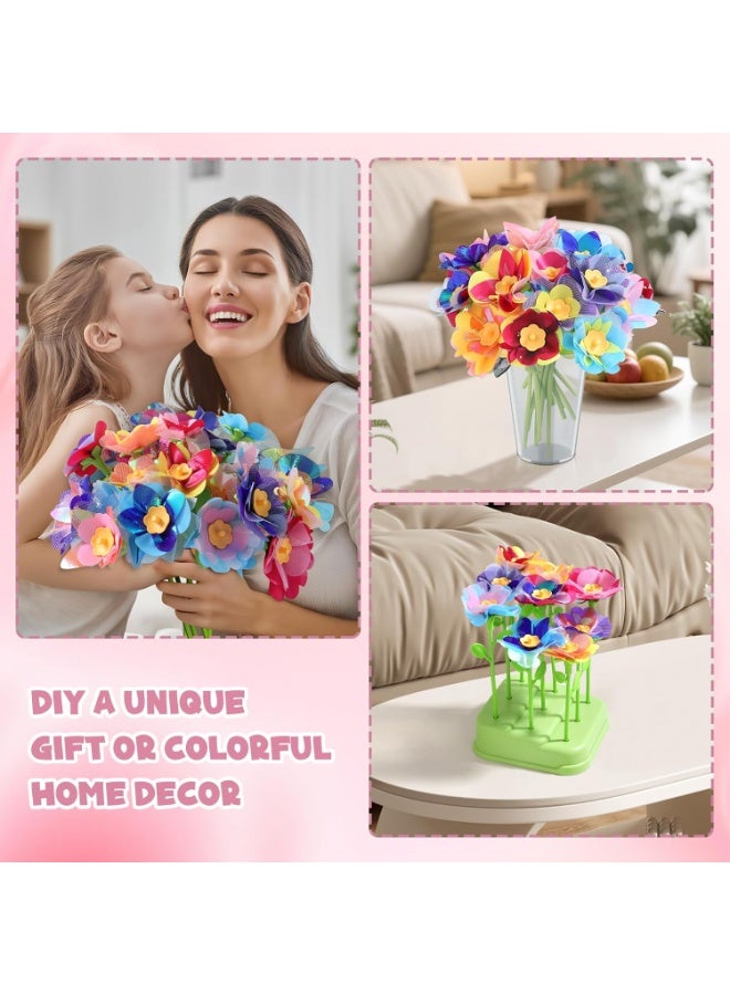 اكسيسن ألعاب باقة الزهور القماشية DIY، مجموعات الفنون والحرف اليدوية للأطفال الذين تتراوح أعمارهم بين 3+ عامًا، مجموعة صنع الباقة الإبداعية للأطفال، الحرف اليدوية للزهور للبنين والبنات فوق 3 سنوات، ألعاب مونتيسوري التعليمية - Image 4