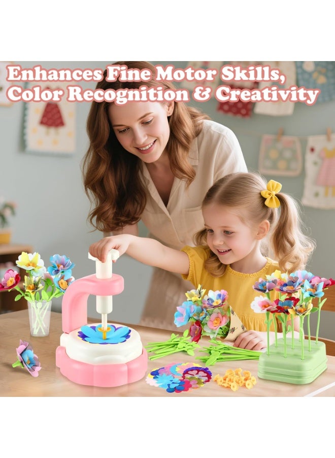 اكسيسن ألعاب باقة الزهور القماشية DIY، مجموعات الفنون والحرف اليدوية للأطفال الذين تتراوح أعمارهم بين 3+ عامًا، مجموعة صنع الباقة الإبداعية للأطفال، الحرف اليدوية للزهور للبنين والبنات فوق 3 سنوات، ألعاب مونتيسوري التعليمية - Image 3