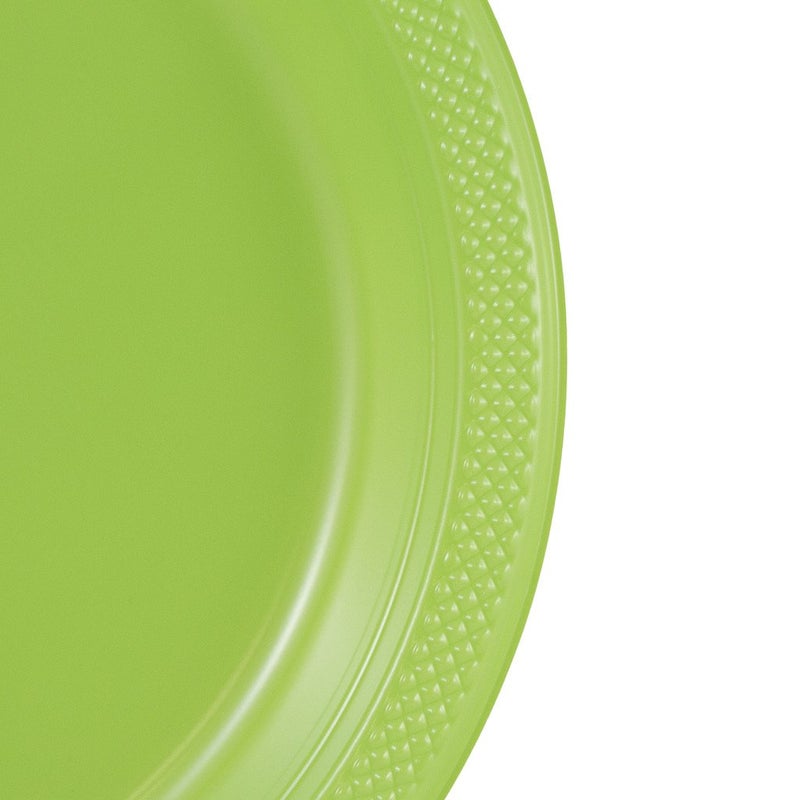 JAM PAPER Round Plastic Party Plates - Large - 10 1/4 inch - Lime Green - 20/Pack - Image 2