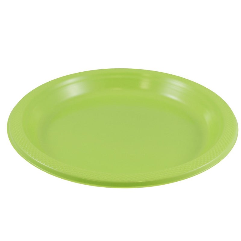 JAM PAPER Round Plastic Party Plates - Large - 10 1/4 inch - Lime Green - 20/Pack - Image 3