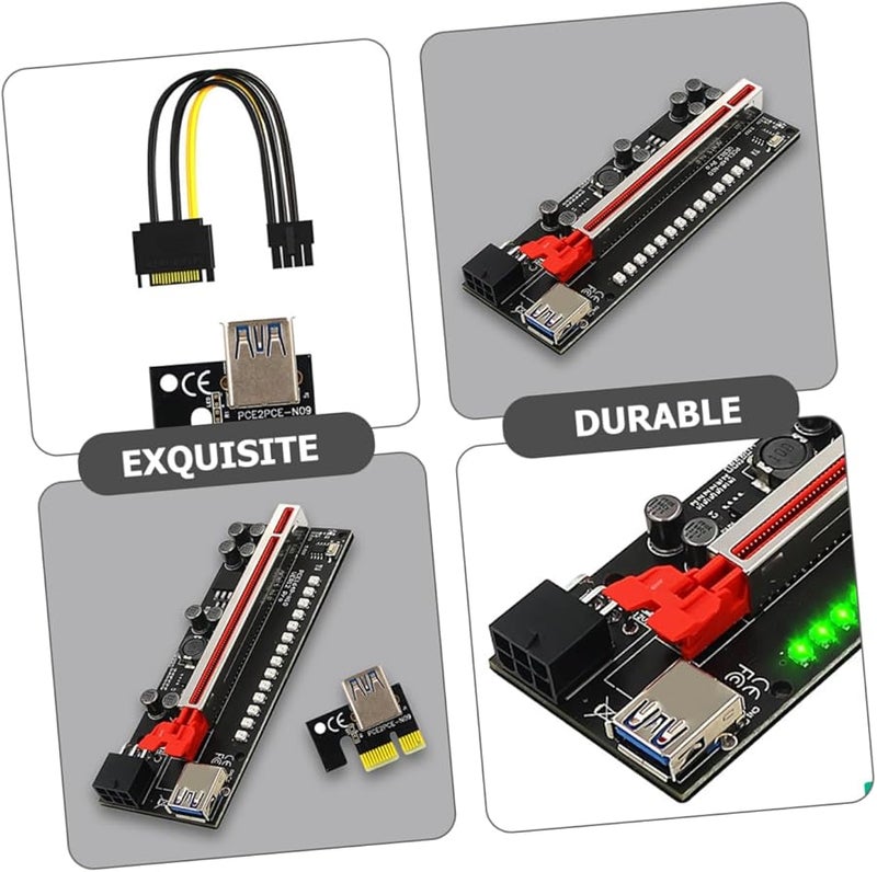 Mikikit PCIE GPU Riser Adapter Extension Cable With LED Indicator For Graphics Card Mining - Image 5