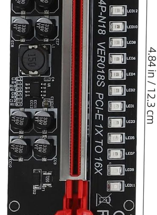 Mikikit PCIE GPU Riser Adapter Extension Cable With LED Indicator For Graphics Card Mining - Image 4
