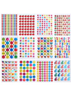 Coopay 7060 Pieces Teacher Stickers For Kids Reward Stickers Mega Variety Pack Incentive Stickers For Teacher Supplies Classroom Supplies Including Heart Smiley Face Star Moon Apple  - Image 1