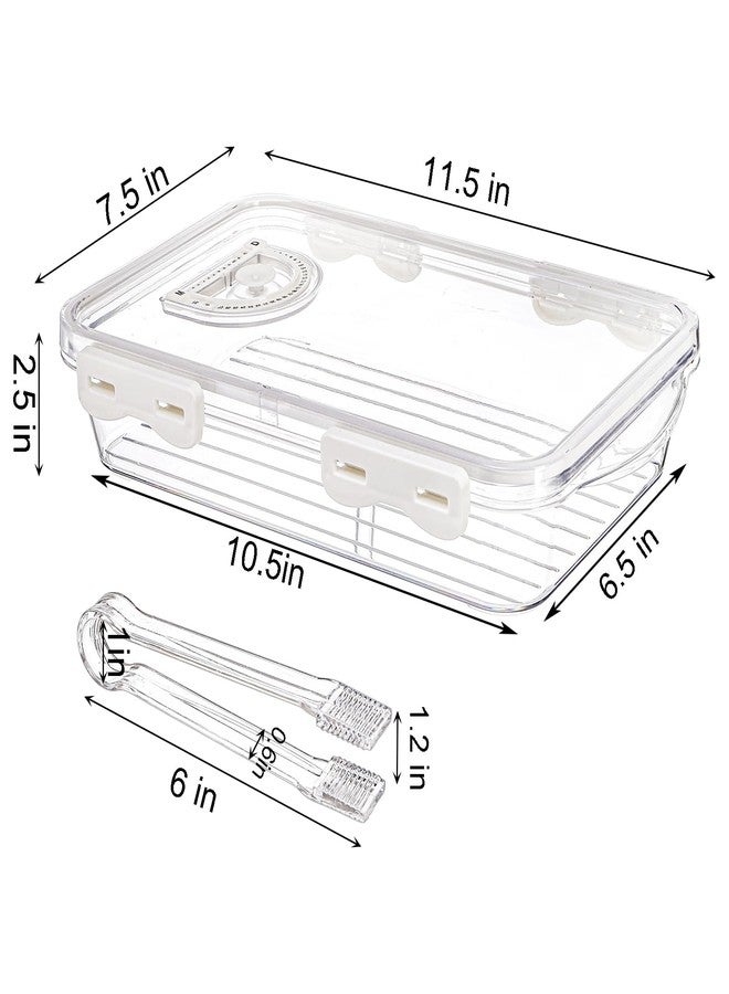 Okllen 2 Pack Bacon Container for Refrigerator, Plastic Cheese & Deli Meat Container with Air-sealed Tight Lids for Fridge, Bacon Keeper with Food Serving Tongs Cold Cuts Food Storage Organizer - Image 2