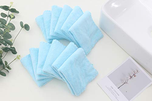 Spotted Play 12 Pack Baby Washcloths - Extra Absorbent and Soft Wash Clothes for Newborns, Infants and Toddlers - Suitable for Baby Skin and New Born - Microfiber Coral Fleece 12x12 Inches, Aquamarine - Image 4