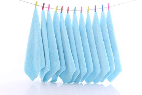 Spotted Play 12 Pack Baby Washcloths - Extra Absorbent and Soft Wash Clothes for Newborns, Infants and Toddlers - Suitable for Baby Skin and New Born - Microfiber Coral Fleece 12x12 Inches, Aquamarine - Image 3