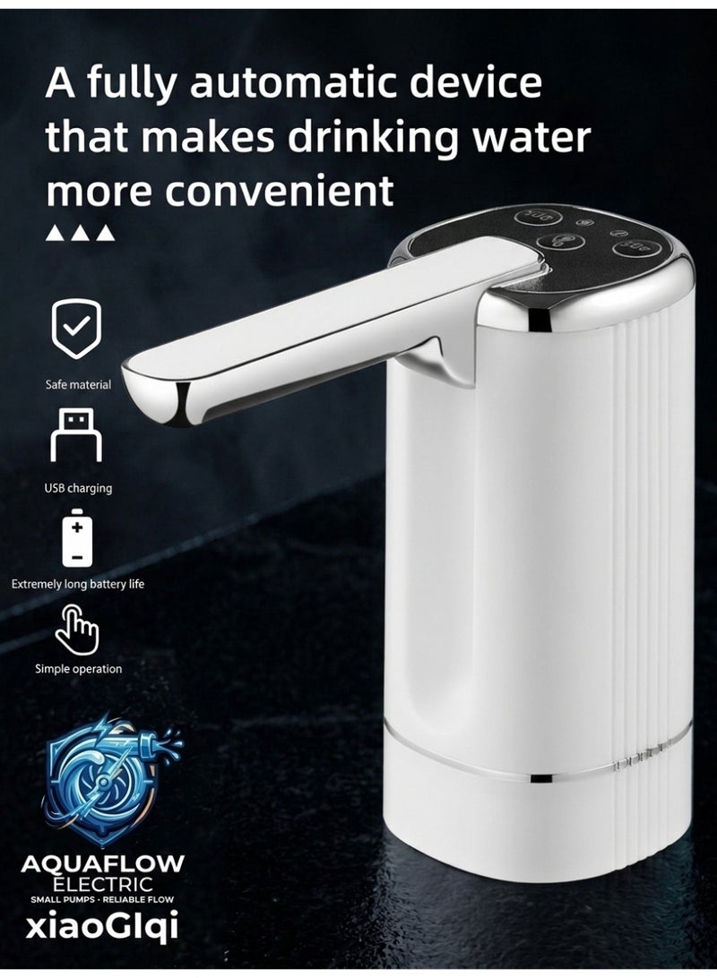 الآلة الصغيرة قابل للطي 3-سرعة الكهربائية زجاجات مضخة موزع المياه، USB قابل للشحن الذكي التلقائي استخراج المياه، النظافة القابلة للطي فوهة مضخة المياه المحمولة للمكتب المنزلي التخييم السفر - Image 4