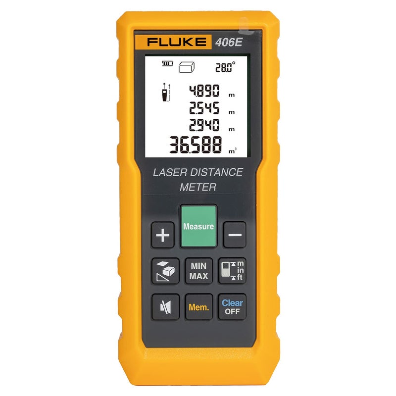 FLUKE 406E 60mtr Digital Laser Distance Meter Tape with Free Carry Case Large LCD Display IP54 Dust & Water Resistant Distance Area and Volume Measurement (1 Year Warranty) - Image 1