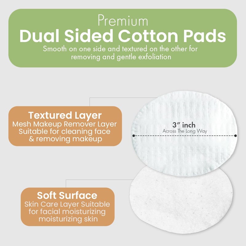 Intrinsics Large 3” Oval Cotton Pads for Face (50 Count), Premium 100% Pure Cotton Makeup Remover Pads, Hypoallergenic and Lint-Free Cotton Rounds for All Skin Types - Image 4